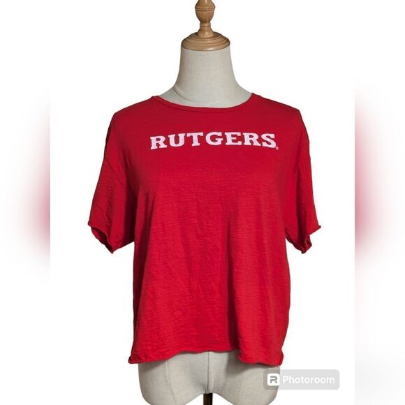 Retro Brand Rutgers Red Cropped Top NWT - Picture 1 of 6